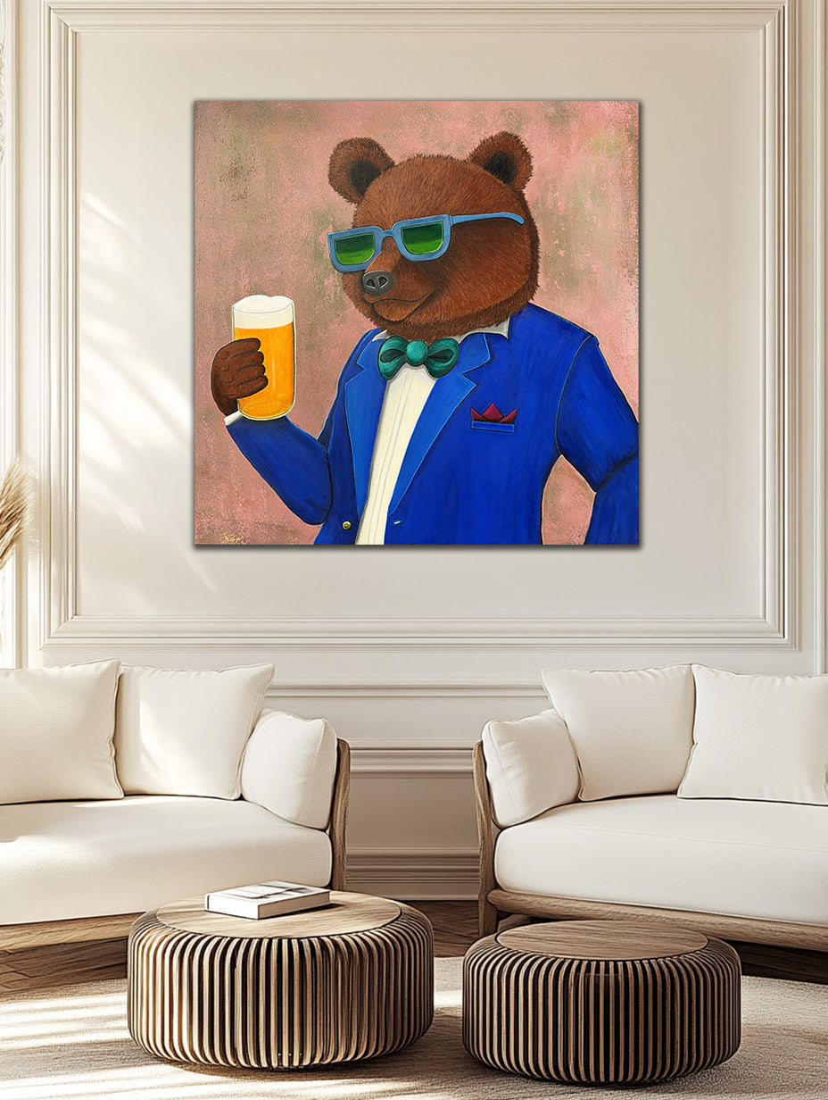 Panda & Bear Art – Bold Colors Original Canvas Painting