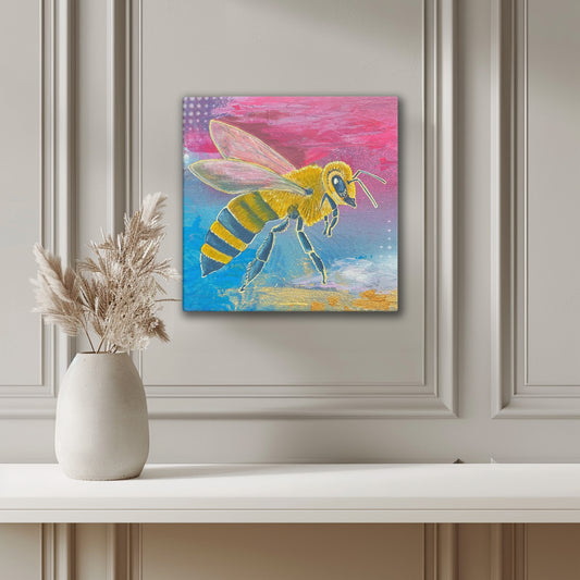 Luxurious Bee Art – Golden Vice Original Canvas Painting