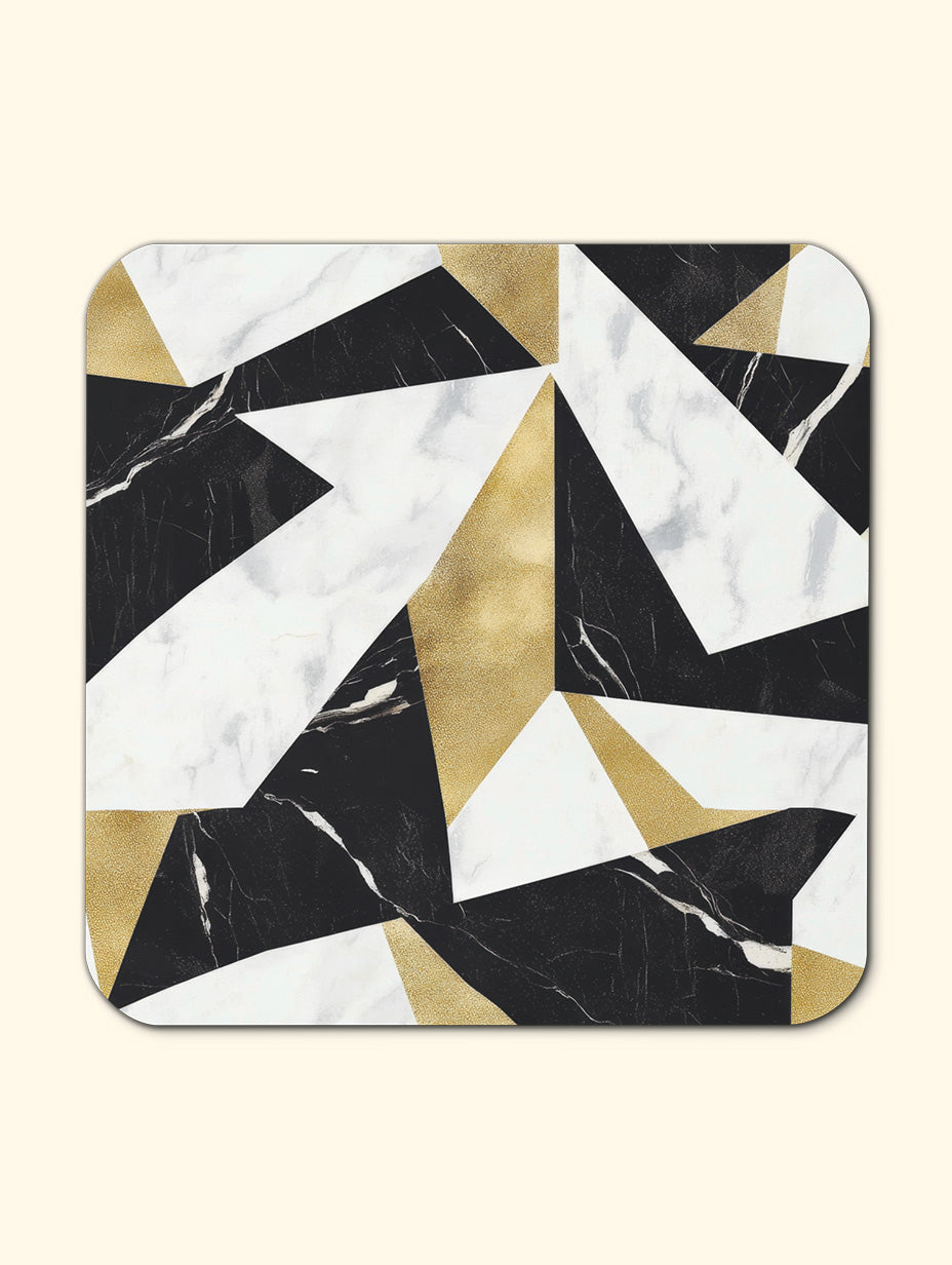 Black, Quartz, Gold - Marble Coaster Set – Luxury Cork Coasters (Set of 4)