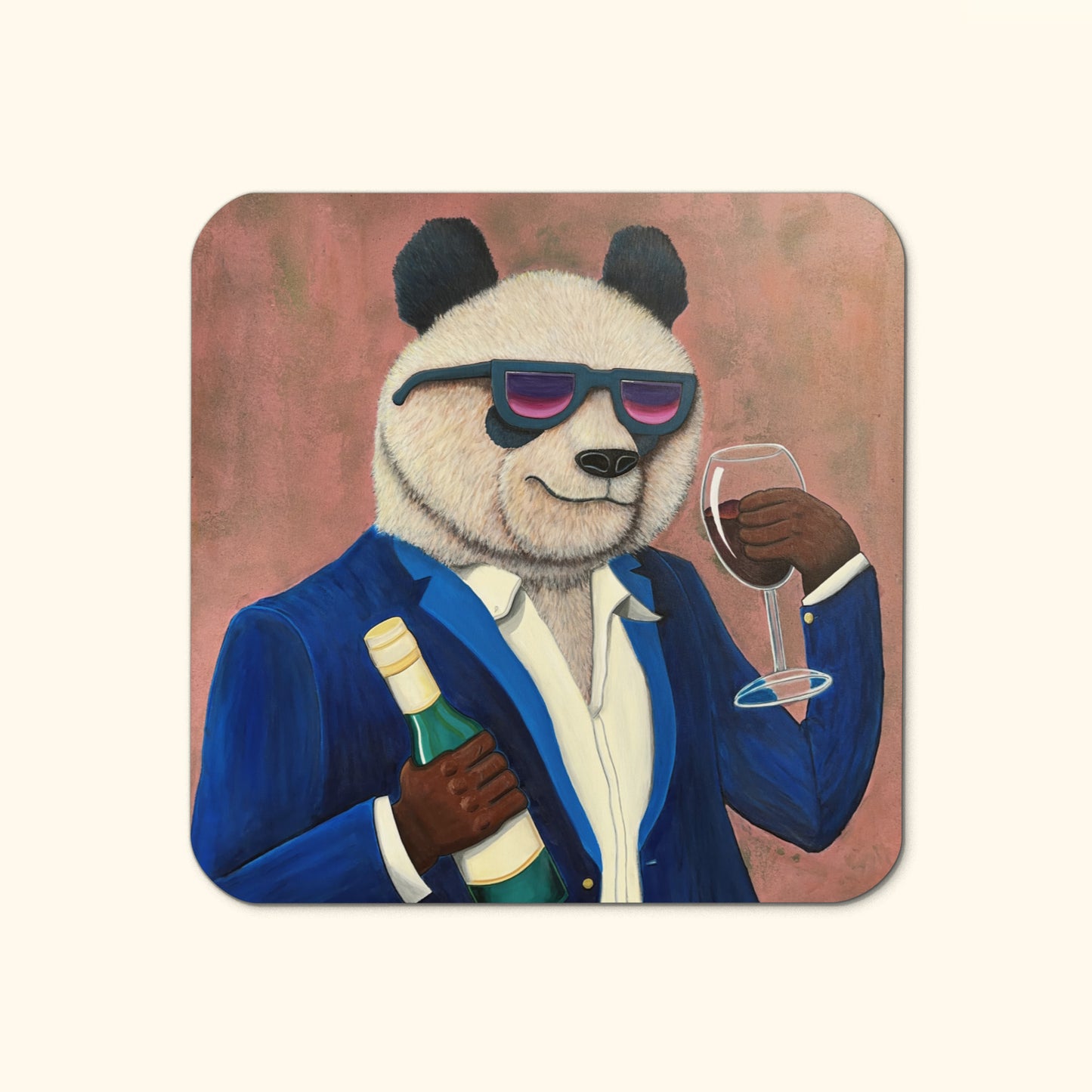 Panda Coaster – Sipping in Style, Cork Coaster For Wine Lovers