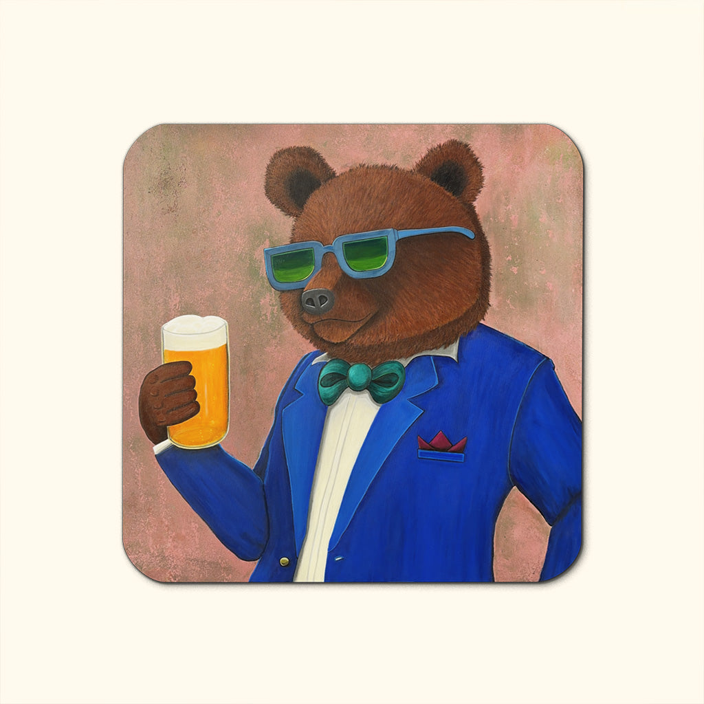 Beer Coaster – The Beer Bear, Whimsical Bar Coaster