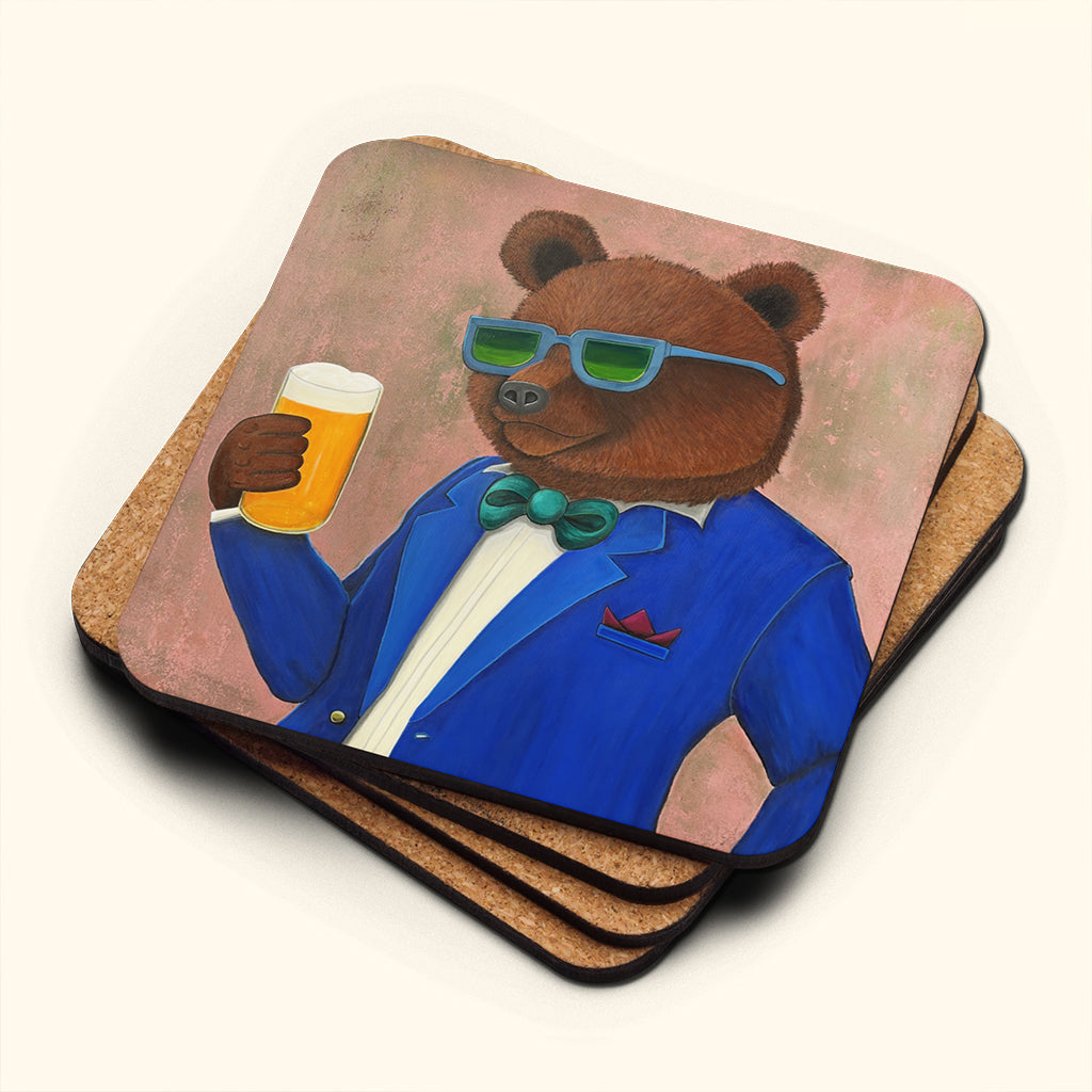 Beer Coaster – The Beer Bear, Whimsical Bar Coaster