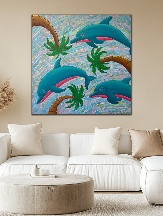 Trip to Miami – Bold Colors Original Canvas Painting