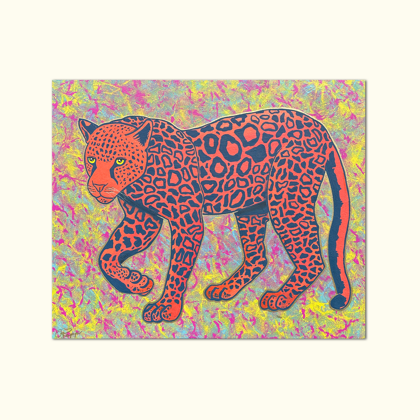 Leopardenkunst – Gemusterte Eleganz Original Leinwandgemälde