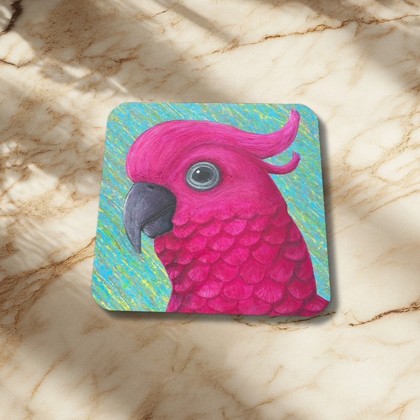 Parrot Coaster – Chatterbox Chic, Artistic Cork Coaster