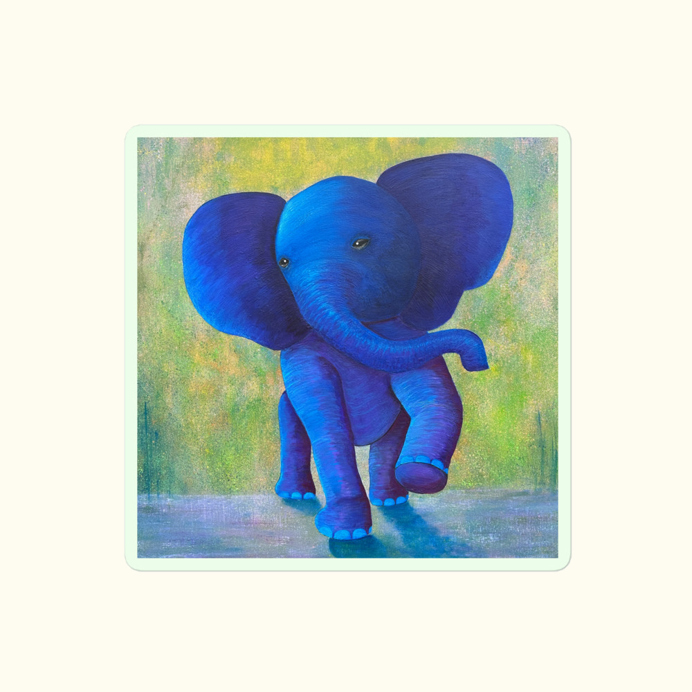 Playful Baby Elephant Sticker – Inner Child, High-Quality Durable Vinyl