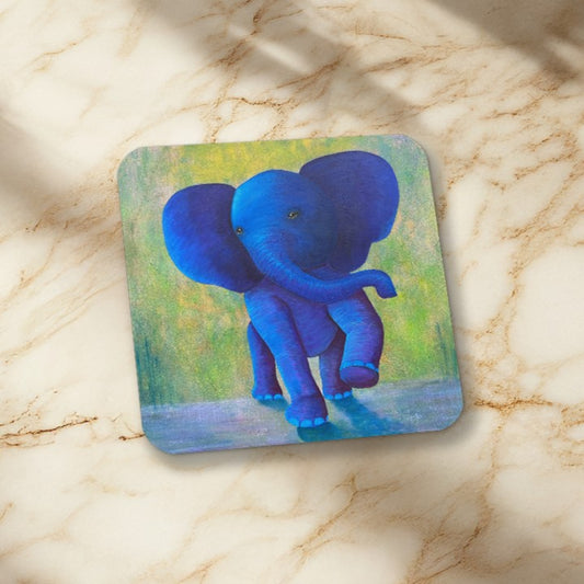 Posavasos de corcho artístico con forma de elefante bebé: Inner Child