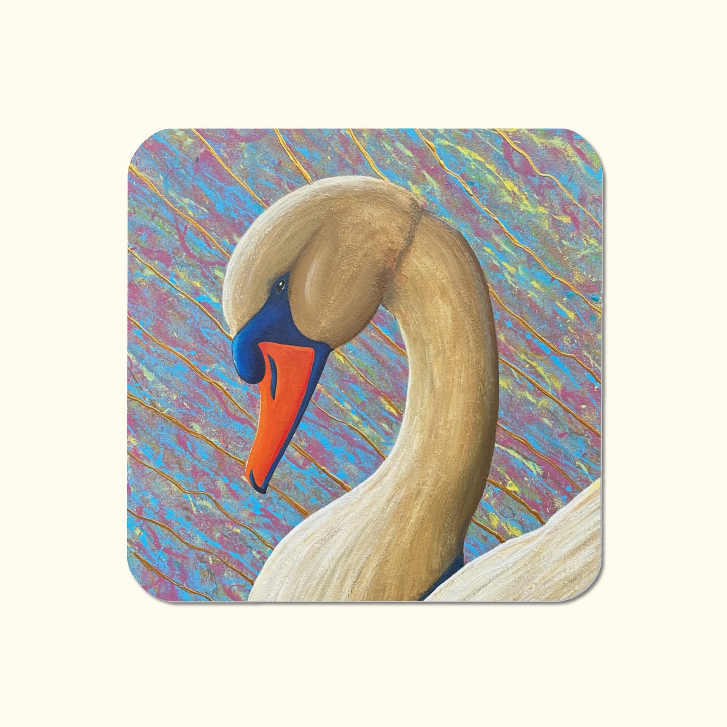 Swan Coaster – Elegance of the Swan, Artistic Cork Coaster