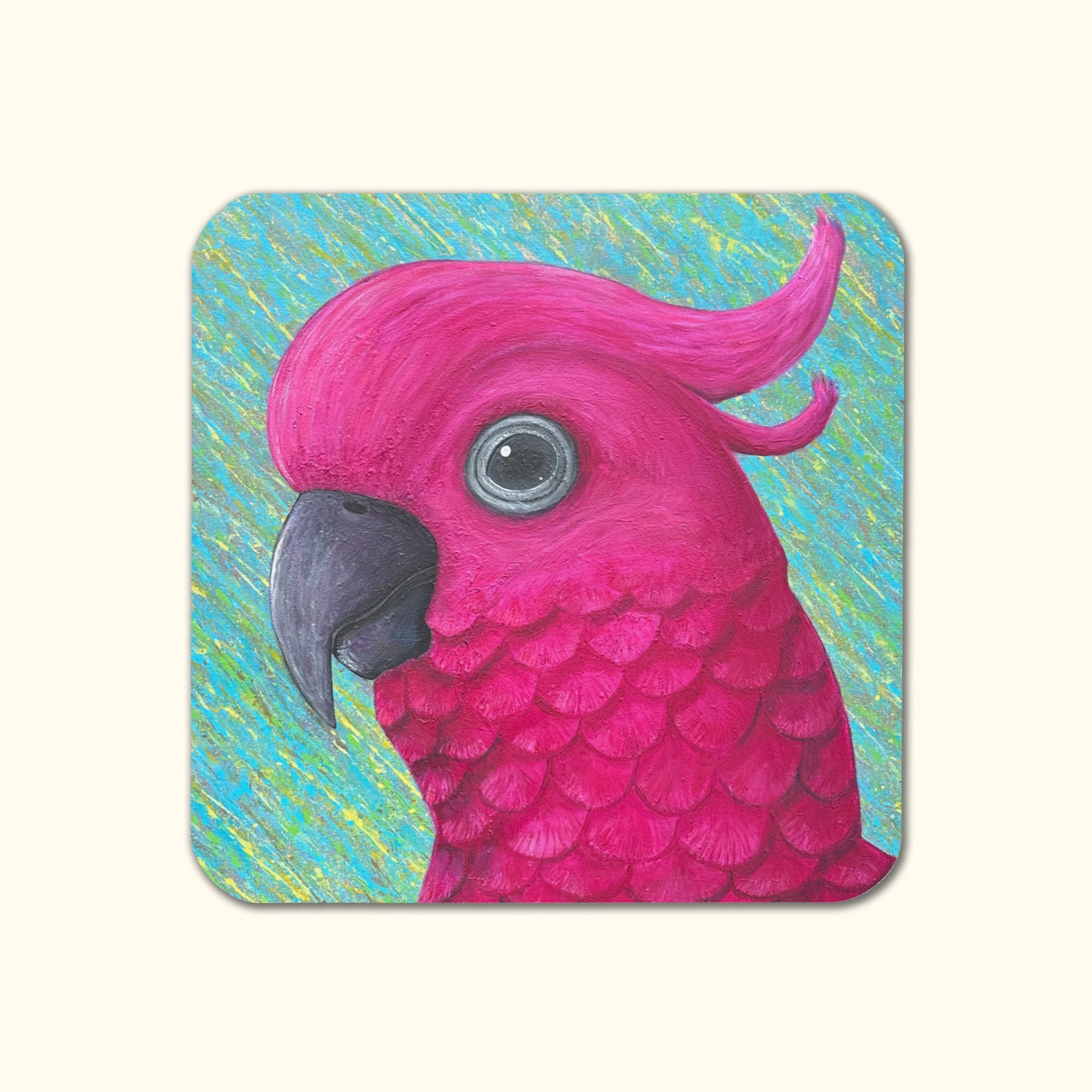 Parrot Coaster – Chatterbox Chic, Artistic Cork Coaster