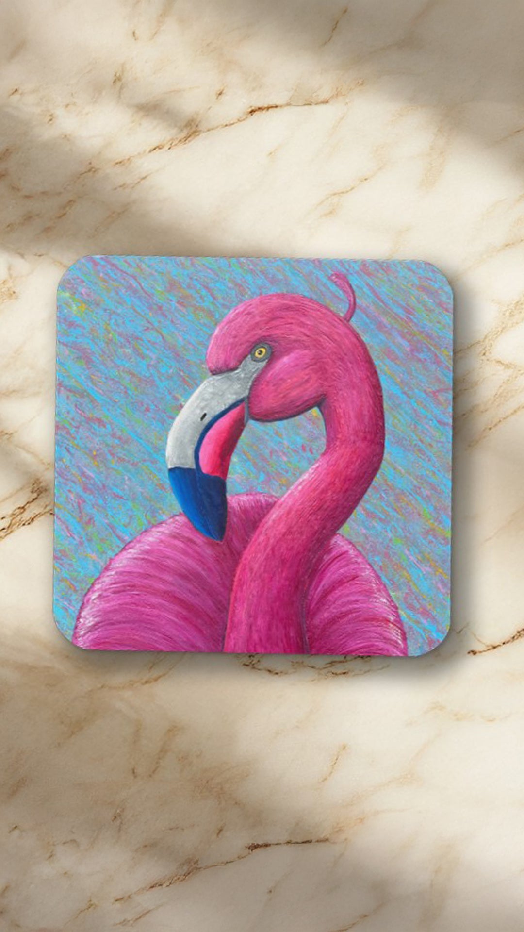 Vesano Wildlife Coaster Set – Bee, Flamingo, Dolphins & Baby Elephant