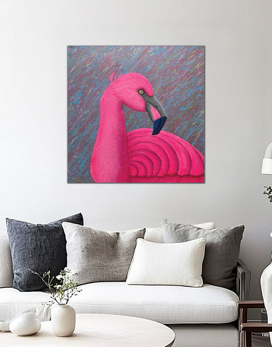 Flamingo Art – The Bold One – Original Canvas Painting