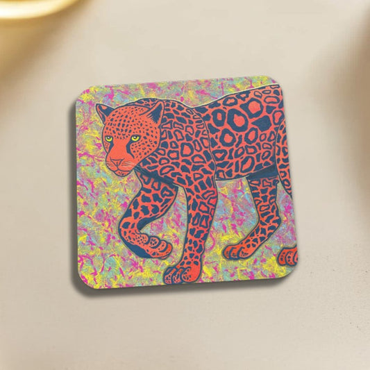 Leopard Coaster – Patterned Elegance, Artistic Cork Coaster