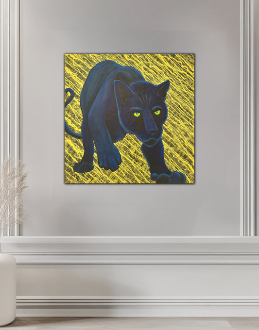 Panther Art – Eyes on the Prize – Original Canvas Painting