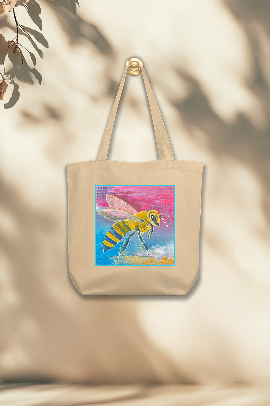 Bolsa de mano con diseño de abejas – Golden Vice, edición limitada ecológica