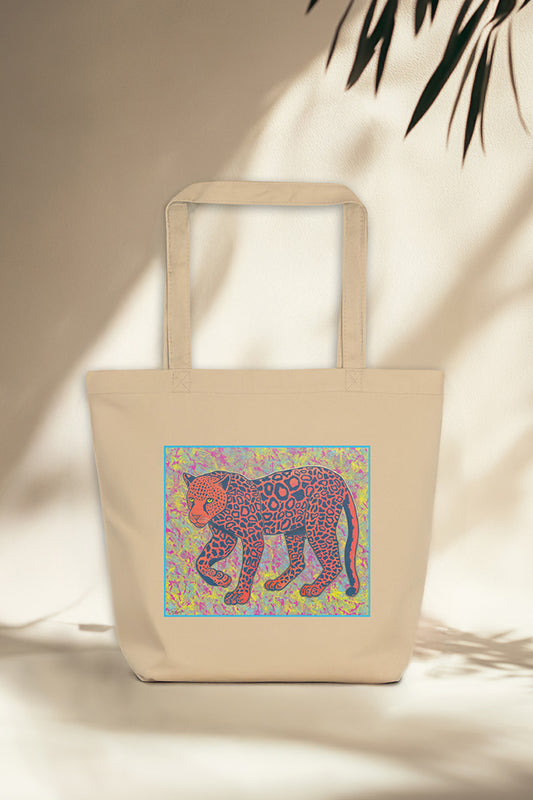 Leopard Art Tote Bag – Patterned Elegance, Eco-Friendly Limited Edition