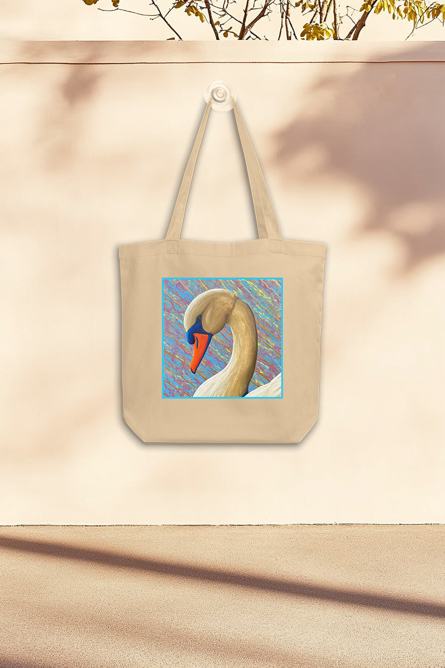 Swan Art Tote Bag – Elegance of the Swan, Eco-Friendly Limited Edition